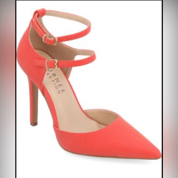 Journee Collection Lilyann double strap buckle stilettos Sz 7.5 - Picture 1 of 8